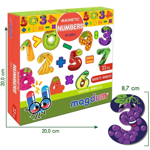 Набір магнітів Magdum Цифри (ML4031-38 EN) - Pampik - 7