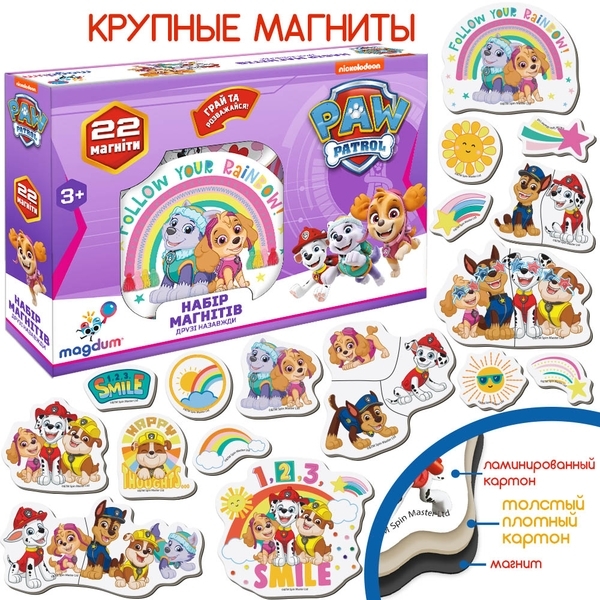 Набор магнитов Magdum Щенячий патруль Друзья навсегда (ML4034-03) - Pampik - 2
