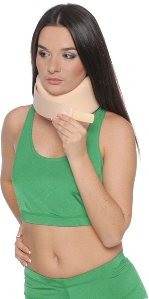 Бандаж для шиї MedTextile, м'яка фіксація з жорсткою вставкою, р.S, бежевий - Pampik - 3