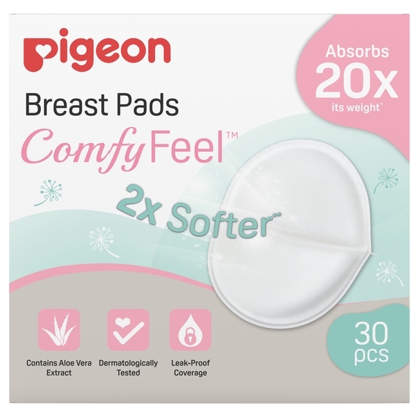Лактационные вкладыши в бюстгальтер Pigeon Comfy Feel, с алоэ, 30 шт. - Pampik