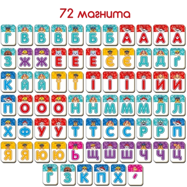 Набор магнитов Magdum Щенячий патруль Алфавит (ML4034-12) - Pampik - 4