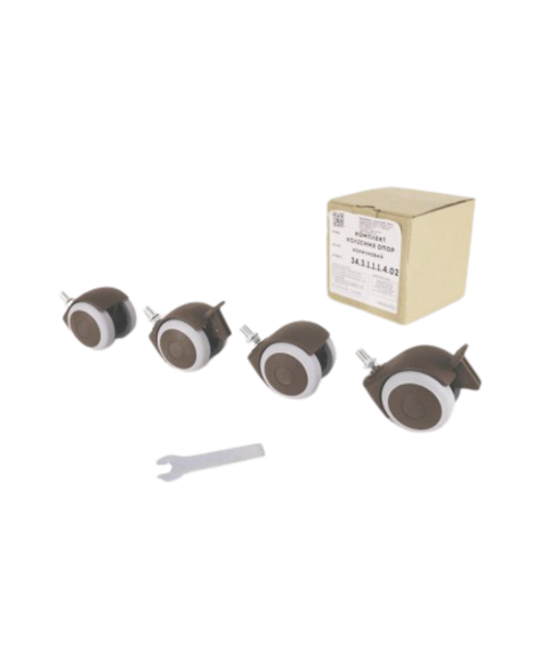 Комплект коліс для ліжечок Верес ЛД3, ЛД6, ЛД12, ЛД13, ЛД15, ЛД16, ЛД18, ЛД19, Монако, коричневий (34.3.1.1.1.4.02) - Pampik - 2