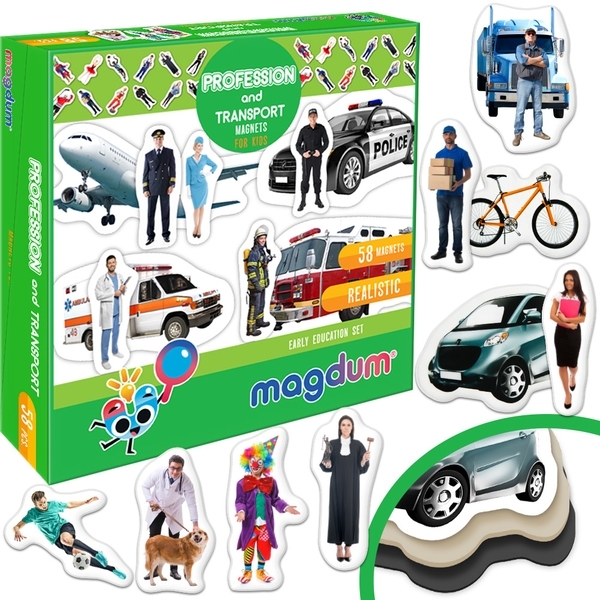 Набір магнітів Magdum Професії та транспорт (ML4031-31 EN) - Pampik - 2