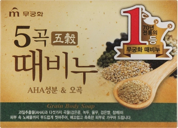 Мило-скраб для обличчя і тіла Mukungwha, екстракт п'яти злаків, 100 г - Pampik - 2