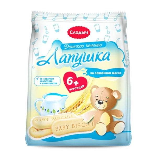 Детское растворимое печенье Слодыч "Лапушка" 120 г - Pampik
