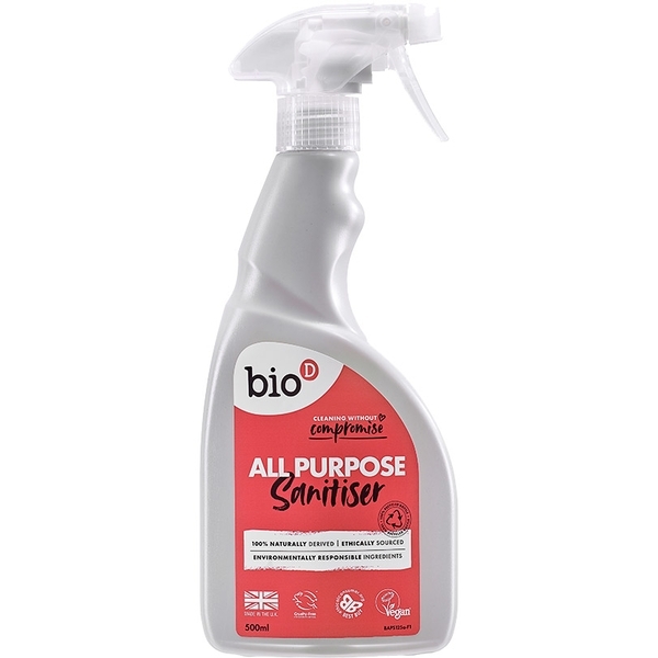 Універсальний екологічний дезінфікуючий засіб для очищення Bio-D All Purpose Sanitiser Spray, 500 мл - Pampik