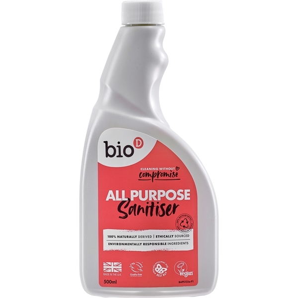Універсальний екологічний дезінфікуючий засіб для очищення Bio-D All Purpose Sanitiser Spray/Refill, без розпилювача, 500 мл - Pampik