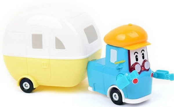 Машинка Robocar Poli Кемп, з причепом, металевий (83405) - Pampik - 2