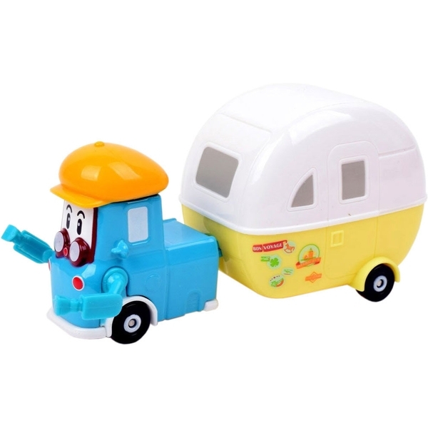 Машинка Robocar Poli Кемп, з причепом, металевий (83405) - Pampik