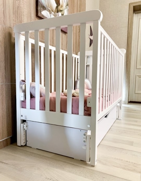 Ящик з поздовжнім маятником Верес для ліжечок ЛД-12 на ніжках, білий (40.41.1.06) - Pampik - 4