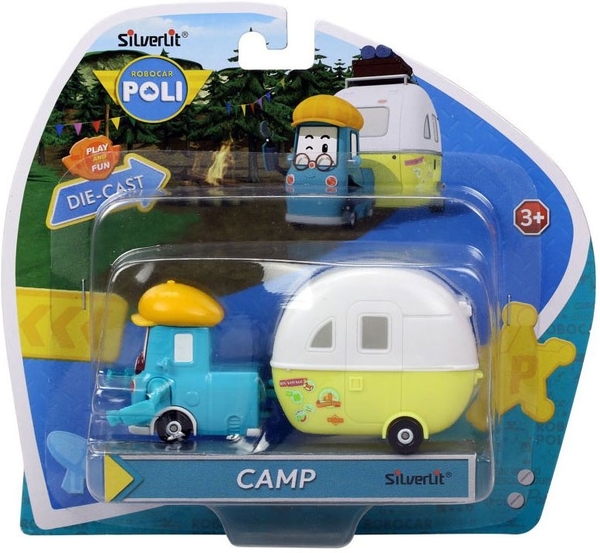 Машинка Robocar Poli Кемп, з причепом, металевий (83405) - Pampik - 5