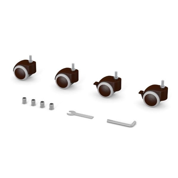 Комплект коліс для ліжечок Верес ЛД3, ЛД6, ЛД12, ЛД13, ЛД15, ЛД16, ЛД18, ЛД19, Монако, коричневий (34.3.1.1.1.4.02) - Pampik