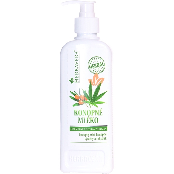 Молочко для тіла Herbavera конопляне з бджолиним воском, 400 мл - Pampik