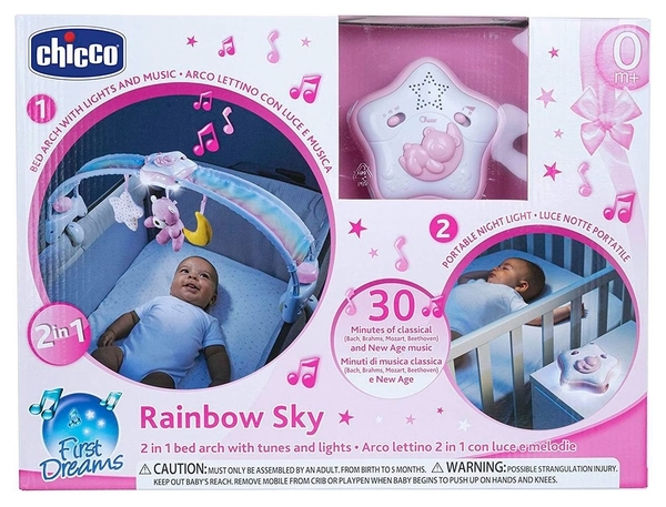 Іграшка на ліжечко Chicco Райдужне сяйво, рожевий (10473.10) - Pampik - 3