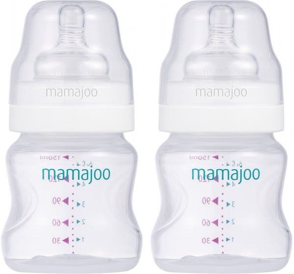 Бутылочка для кормления Mamajoo Silver S, 0+ мес., 150 мл, 2 шт. (MMJ1653) - Pampik