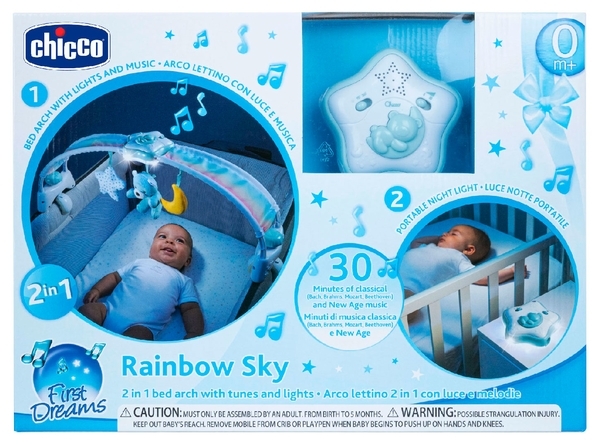 Іграшка на ліжечко Chicco Райдужне сяйво, блакитний (10473.20) - Pampik - 2