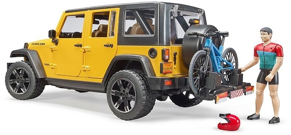 Джип Bruder Jeep Rubicon с фигуркой велосипедиста на спортивном байке (02543) - Pampik - 2