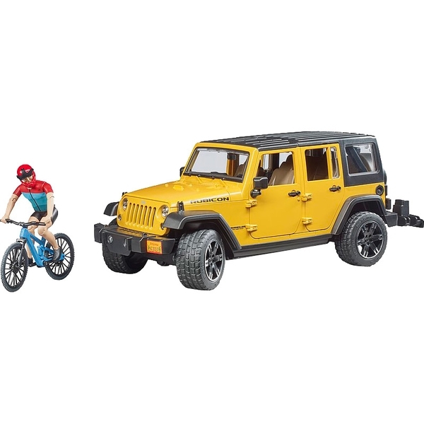 Джип Bruder Jeep Rubicon с фигуркой велосипедиста на спортивном байке (02543) - Pampik