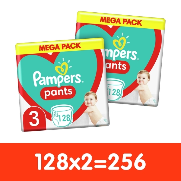 Набір підгузків-трусиків Pampers Pants 3 (6-11 кг), 256 шт. (2 уп. по 128 шт.) - Pampik