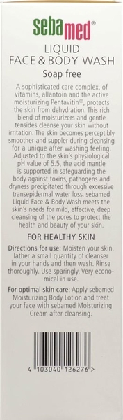 Емульсія для душу для обличчя і тіла Sebamed Liquid Face & Body Wash, 200 мл - Pampik - 4