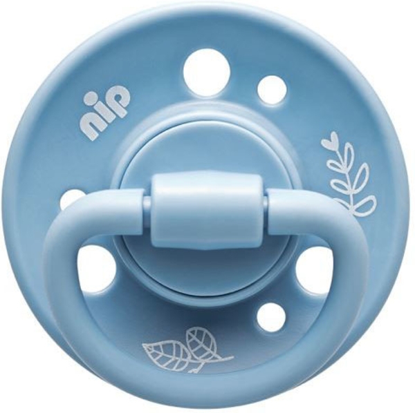 Круглая пустышка Nip Вишенка Зеленая серия, 6+, голубой с белым, 2 шт. (91013) - Pampik - 2