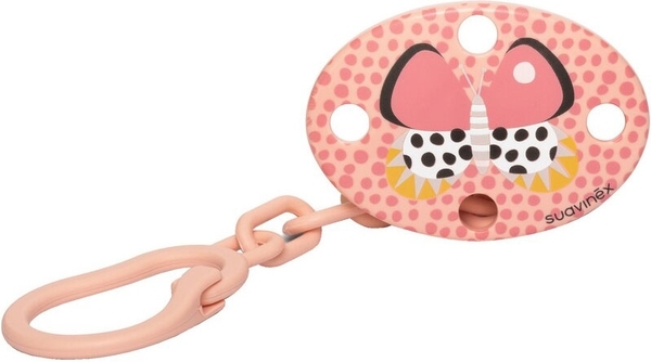 Кліпса для пустушки Suavinex Крилаті історії Метелики, рожевий (304960) - Pampik