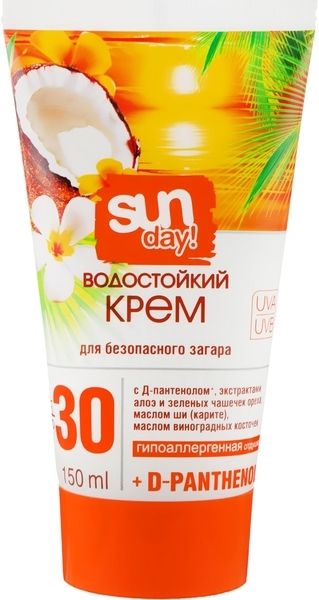 Крем для безпечної засмаги Sun Day SPF-30, 150 мл - Pampik