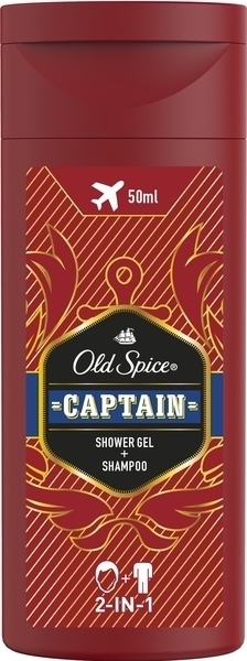 Подарунок. Гель для душу + шампунь Old Spice 2в1 Captain 50 мл - Pampik