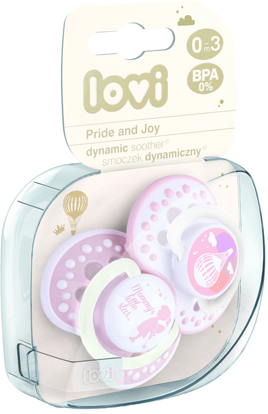 Силіконова динамічна пустушка Lovi Praud & Joy, 0-3 міс., 2 шт. (22/844girl) - Pampik