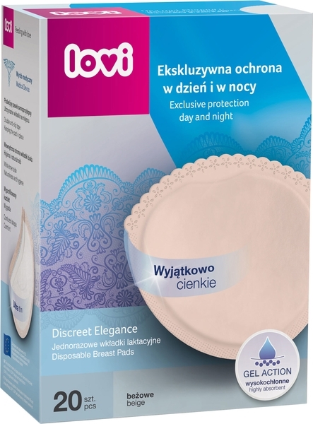 Лактаційні прокладки Lovi Discreet Elegance, 20 шт., бежевий (19/610) - Pampik