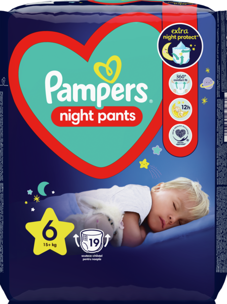 Подарунок. Підгузки-трусики нічні Pampers Night Pants 6 (15 кг), 19 шт. - Pampik - 2
