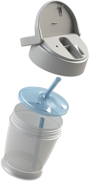 Кружка-непроливайка Lovi Salt&Pepper, с силиконовой трубочкой, 350 мл, синий (35/357) - Pampik - 3