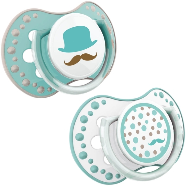 Пустушка силіконова динамічна Lovi Retro baby, 0-3 міс., 2 шт., блакитний (22/803boy) - Pampik - 2