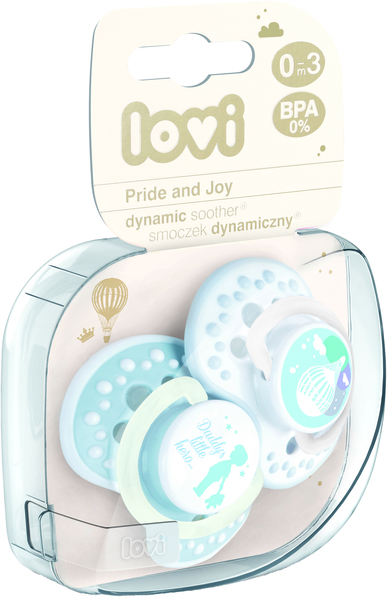 Силиконовая динамическая пустышка Lovi Praud & Joy, 0-3 мес., 2 шт. (22/844boy) - Pampik