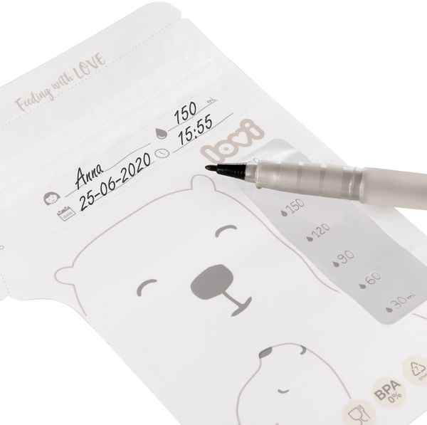 Пакети для зберігання грудного молока LOVI Buddy bear, 25 шт. (12/208) - Pampik - 2