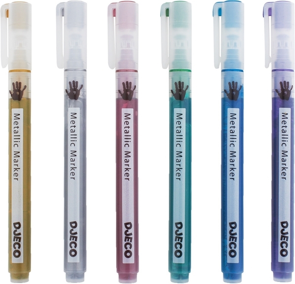 Набір фломастерів з металевим блиском Djeco 6 шт. - Pampik - 3