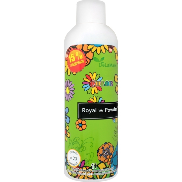 Гель для прання De La Mark Royal Powder Color, для кольорових тканин, 1,2 л - Pampik