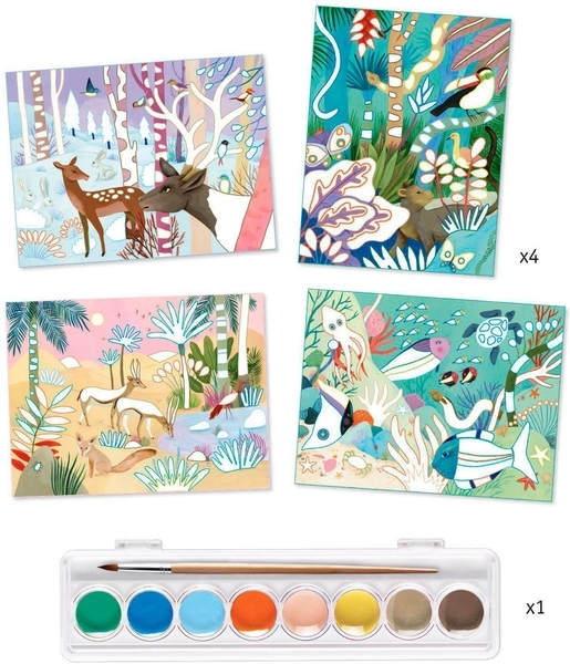 Набор для творчества с акварелью Djeco Мир природы (DJ08965) - Pampik - 3