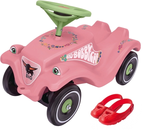 Машинка-толокар Big Цветок, с защитными насадками, розовый (56110) - Pampik