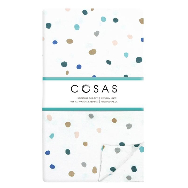 Підковдра Cosas Color Blots V2, ранфорс, 110х140 см, білий з принтом - Pampik