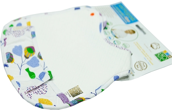 Непромокаемый нагрудник с карманом Эко Пупс Abso Jersey Цветы, разноцветный, 31х26 см (WBJA014) - Pampik - 3