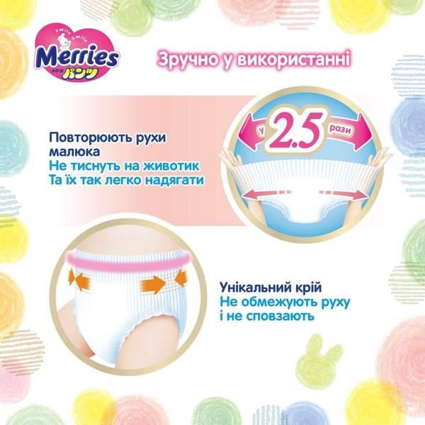 Подгузники-трусики Merries Sakura L (9-14 кг), 56 шт. - Pampik - 5