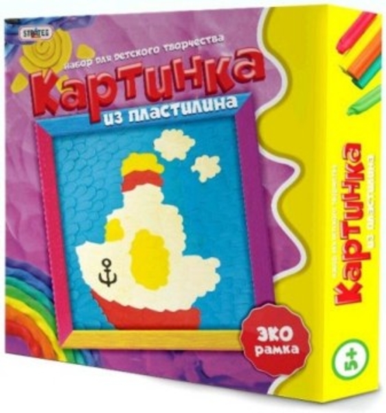 Набор для творчества "Картинка из пластилина", Кораблик Strateg - Pampik