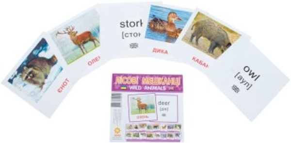 Карточки мини "Лесные жители" (укр) Издательство Звезда, укр - Pampik
