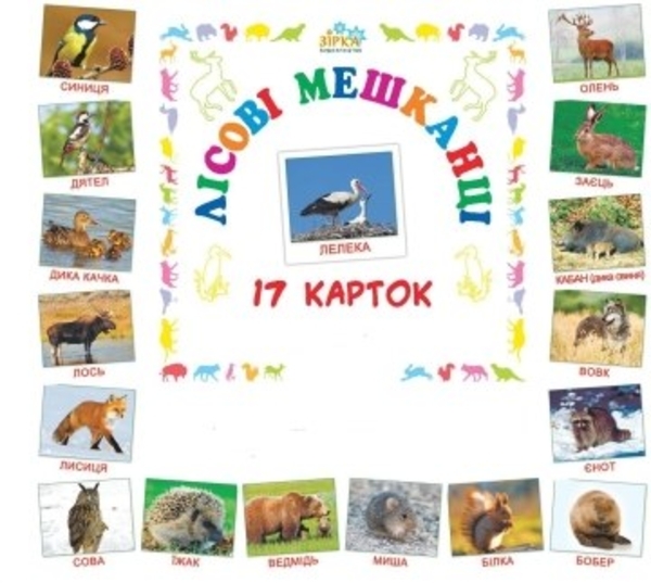 Карточки мини "Лесные жители" (укр) Издательство Звезда, укр - Pampik - 2