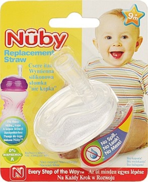 Сменная силиконовая трубочка Gripper, укрепленная Nuby - Pampik