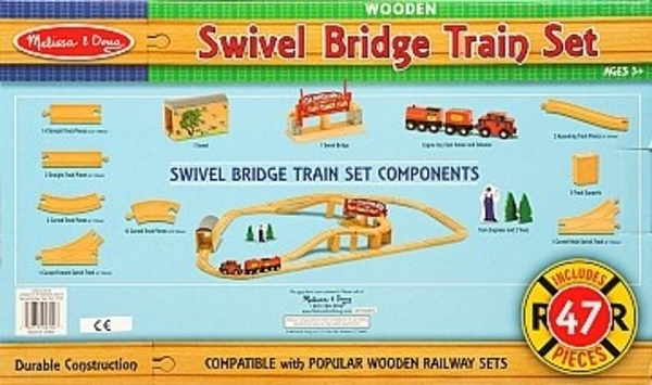 Деревянный набор "Железная дорога", 47 элементов Melissa&Doug - Pampik - 2