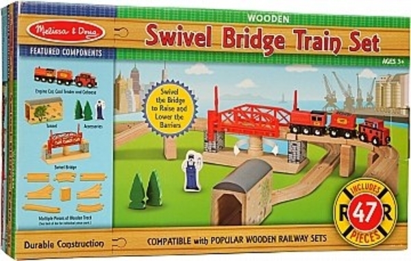 Деревянный набор "Железная дорога", 47 элементов Melissa&Doug - Pampik