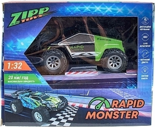 Машинка "Rapid Monster", green ZIPP Toys - Pampik - 6