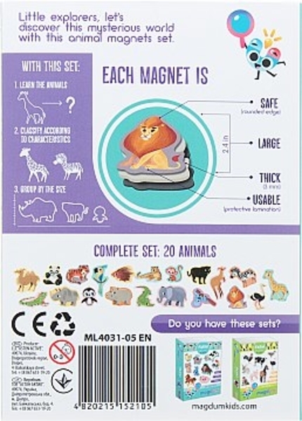 Магнитный набор "Зоопарк" ML4031-05 Magdum - Pampik - 2